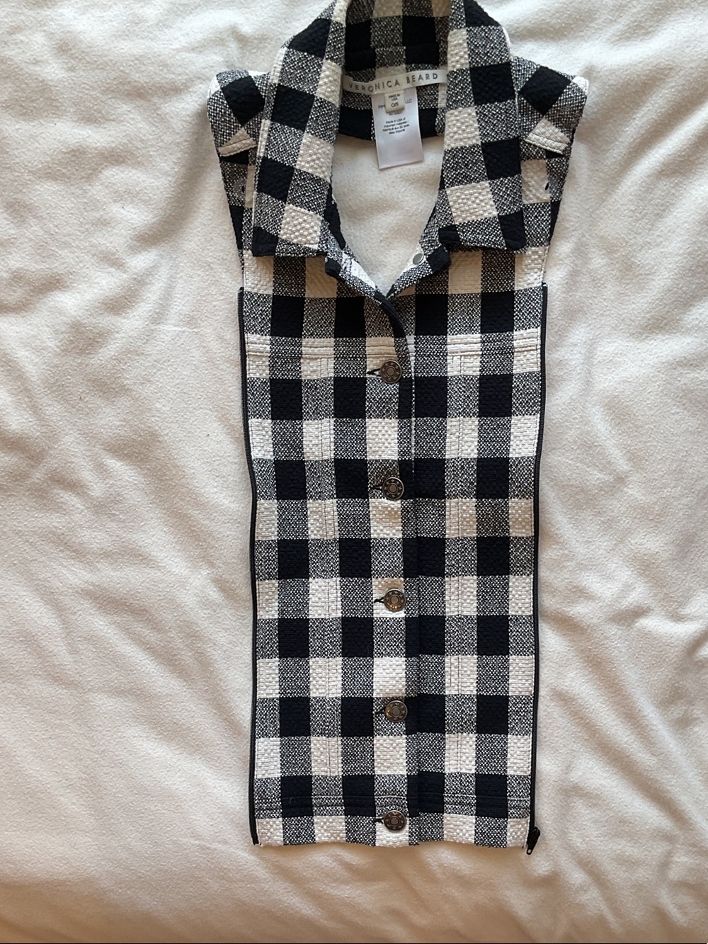 Veronica Beard Black & White Check Zip in Dickey